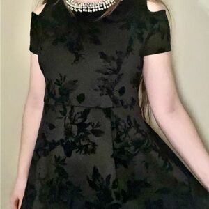 Monteau Elegant Black Floral Dress